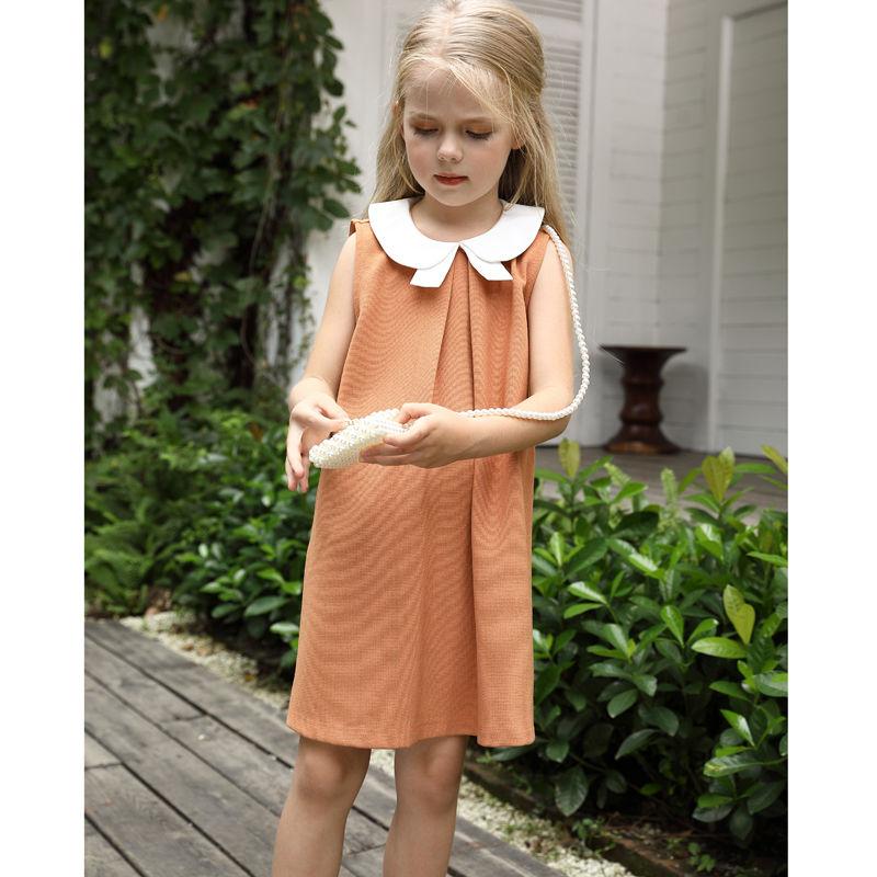 Custom Design Girls Doll Collar Sleeveless Dress Manufacturers