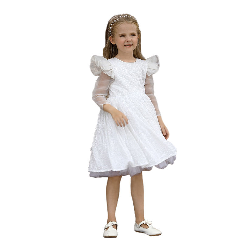 OEM Children Girls Party Dress White Tulle Princess Dress