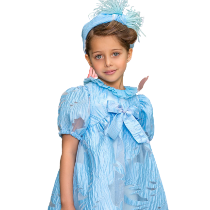 Wholesale Children Girls England Style Blue Outdoor Party Girl Dress