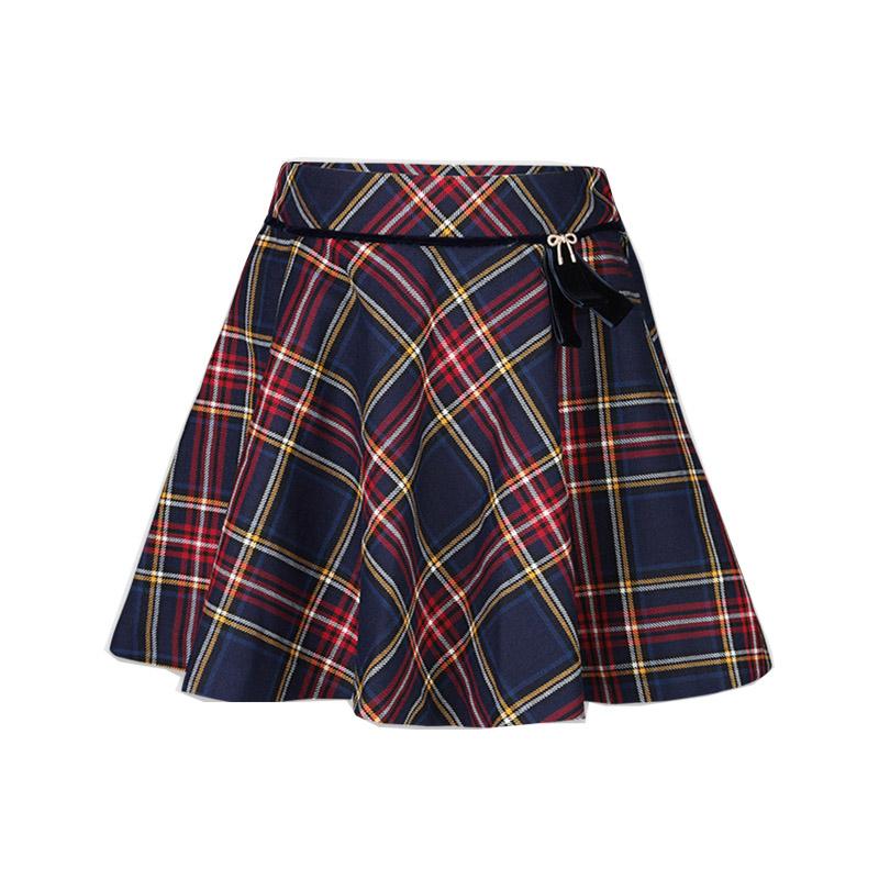 Summer Kids Skirt All Over Printing Plaid Skirt For Girls