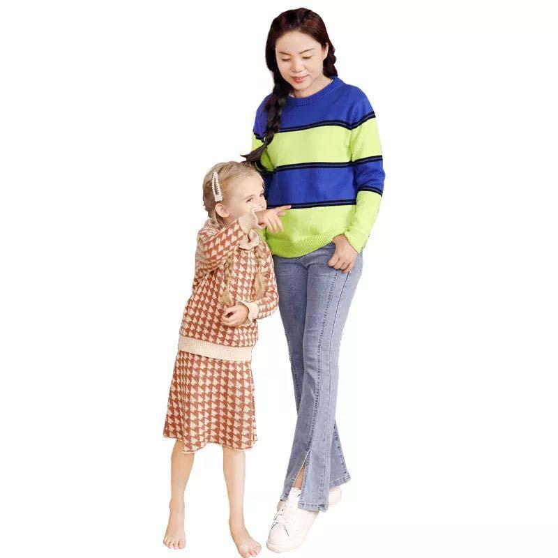 Good Quality Mother And Girl Sweater Matching Set