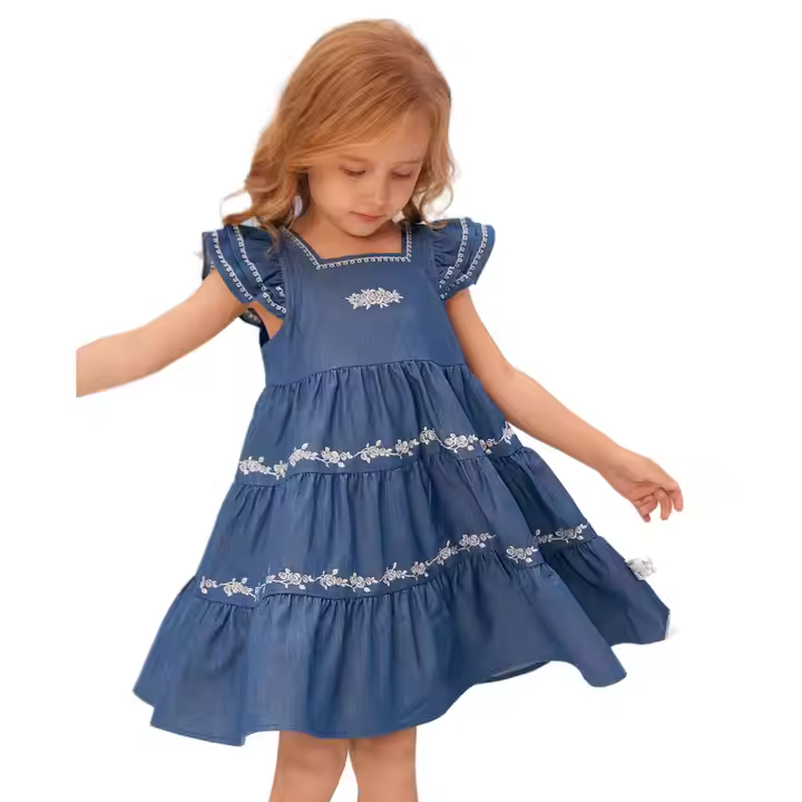 girls flower white dress