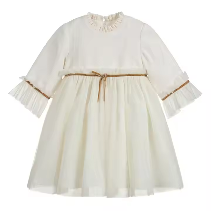 girls flower white dress