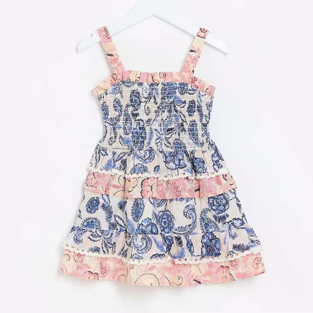 girls flower white dress