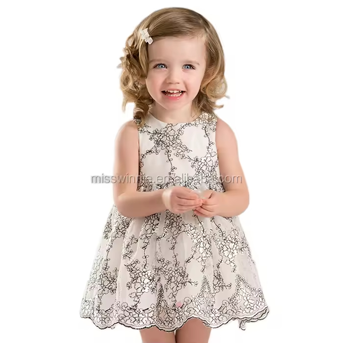 OEM&ODM Custom Wholesale Latest Design Kids Girl Summer Dress Lace Fabric Casual Style Wholesale Children Clothes