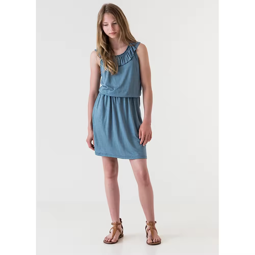 Solid Color Spaghetti Strap Casual Dress for Teens Summer Children's Clothing